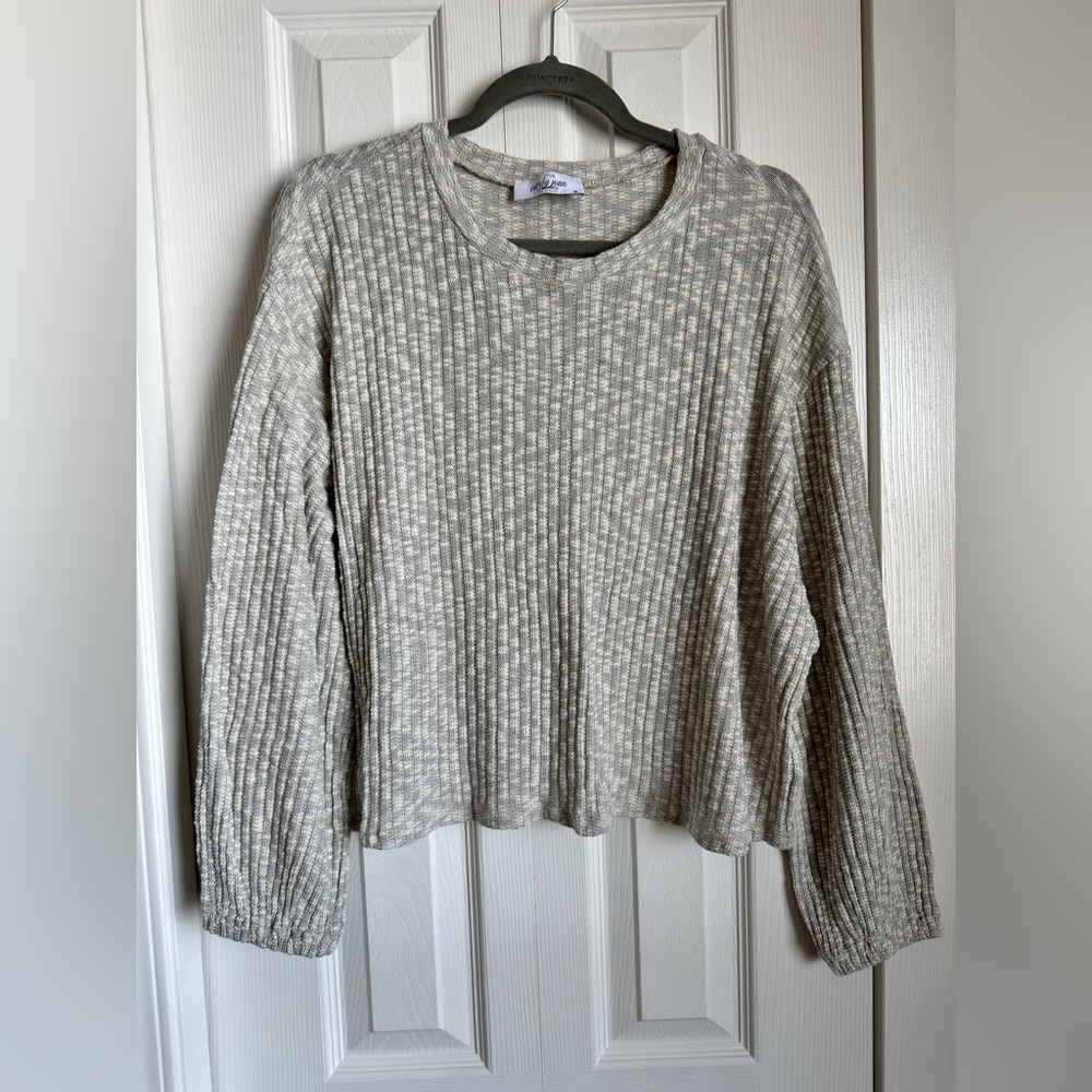 CJLA “Molly” pullover sweater, heather grey, size medium
